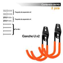 Vmingo 2 Piezas Gancho Soporte Horizontal Bicileta Arnes Acero Goma Antideslizante Pared Colgar Almacenar Garage Organizacion Habitación Taller - Tipo U - Ver 4