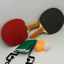 Table Tennis Racket Ping Pong Kit 2 Rackets 3 Balls 1 Table Net - A - Ver 3