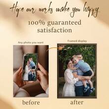 1 pieza, foto personalizada, marco de madera con plexiglás pulido, personaliza tus recuerdos familiares, recuerdos preciados, póster de lienzo impreso personalizado, perfecto para familias, parejas, recuerdos de mascotas y un regalo perfecto para aniversarios