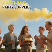 Cañones de pólvora amarillos para entrega local, Cañones de humo para fiestas WERISE de 12 pulgadas, Cañones de pólvora para fiestas de cumpleaños, bodas, graduaciones y celebraciones, 2 unidades - Amarillo - Ver 5