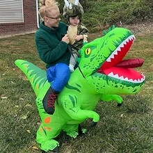 Adult Tyrannosaurus Rex Costume, Dinosaur Knight Costume, Blow Up Dinosaur Costume, Funny Dinosaur Toys Halloween, Party Dress - Green - View 4