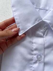 2-Piece Children's Set Dress Shirt + Long-Sleeved Blouse With Bows Sizes 2 To 10 - Rust Brown - View 5