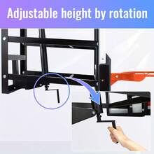 54 Inch Wall Mounted Basketball Backboard, Adjustable-Height And Rim Basketball Hoop, Outdoor Wall Mount Basketball Hoop For Gyms Schools - 54英寸 - 查看 3
