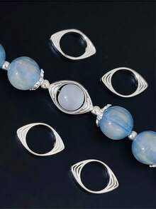 50颗14.5毫米恶魔之眼珠宝框架隔珠。珠宝DIY，珠宝DIY配件。适用于耳环、项链、手链、发饰、发夹。手机壳、护身符、护身符、钥匙扣装饰。汽车流苏吊坠。智能手机挂绳。手工艺品和日常礼品。打造独特魅力的珠宝。珠宝DIY制作，珠宝配件，手工制作。珠子零件 - ring/ - 查看 4