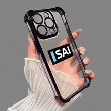 Funda de teléfono electrochapada con bolsas de aire en las cuatro esquinas y diseño con la letra "SAI", hecha de TPU - Verde - Ver 5