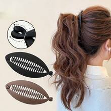 2 件/1 件简约美人鱼尾巴大号发爪夹，垂直高马尾扭香蕉发夹发夹波浪发髻发型配饰，优雅百搭，适合日常和休闲场合，爪夹，发夹，发夹，发夹 - 多色大號 - 查看 7