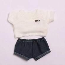 (仅服装) 28cm X 38cm 迷你泰迪熊衣服，适用于拉布布娃娃/毛绒玩具，带有可爱的尾巴孔