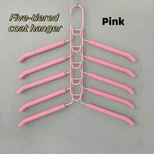 Heavy-Duty Space Saving Metal Hanger With Non-Slip Foam Pad - Multi-Tier Design Suitable For Coats, Sweaters, Suits And T-Shirts - Perfect For Organizing Wardrobe, Garment Hangers