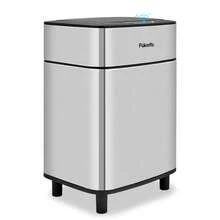 Pukomc Stainless Steel Automatic Sensor Trash Can – 10L/2.6Gal Touchless Kitchen & Bathroom Bin, Motion-Activated Lid, Odor Control, Battery-Powered (Brushed Stainless Steel)