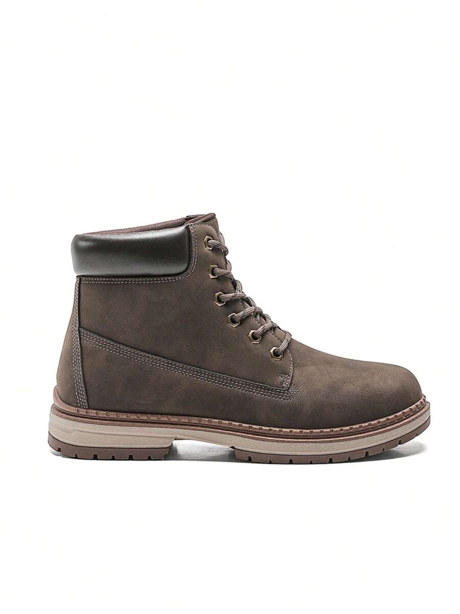 Men's Casual High-Top Outdoor Hiking Shoes - Brown - View 1