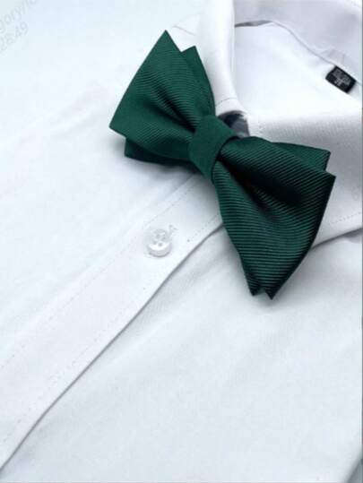 1 chiếc nơ thắt lưng hai lớp kẻ sọc màu trơn cho nam, nơ thắt lưng công sở cho nam, cà vạt quà tặng tiệc cưới cho nam