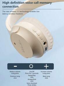 Audífonos Inalámbricos Con Larga Duración De Batería, Adecuados Para Juegos Y Música - Beis - Ver 9