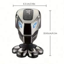 600mAh可充电电动理发器，无线干湿两用，7刀头电动剃须刀，终极男士光头剃须刀，带旋转刀片