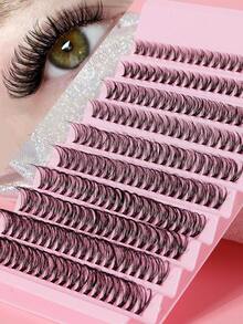 DIY Fake Eyelashes,10 Rows False Eyelashes Natural False Lashes Natural Eyelash Extension Makeup For Daily Wear(8mm-16mm) - D - View 2