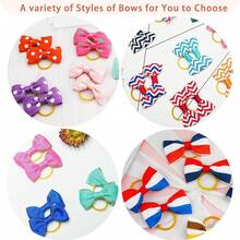 2025Hot SaleYxiang 100PCS Cute Pet Grooming Accessories - Colored Polka Dot Hair Bows With Rubber Bands For Small Dogs And Puppies Like Yorkies - 50 Pairs