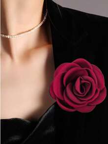 1pc Versatile Fashion New Multilayer 9cm Big Flower Fabric Brooch For Women, Suitable For Clothing, Scarf, Hat Decoration, Daily Wear & Party - Camellia Flower Brooch - View 20