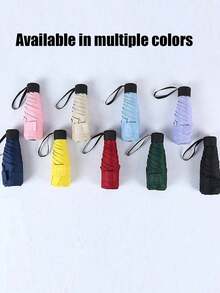 1 件五折胶囊伞两用防风防雨防紫外线遮阳伞便携式旅行轻便小巧口袋迷你折叠雨伞适用于学校、办公室、家庭、旅行、雨伞旅行、雨伞架、女士雨伞、女士雨伞防雨防风 - 彩色 - 查看 6