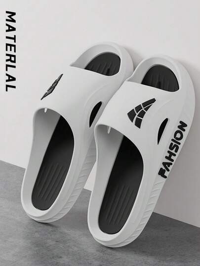 Men's Summer Slippers, Fashion Non-Slip Thick Wear-Resistant Breathable Home Slippers, Outdoor Sandals, Casual Strap Flip Flops, Shower Shoes