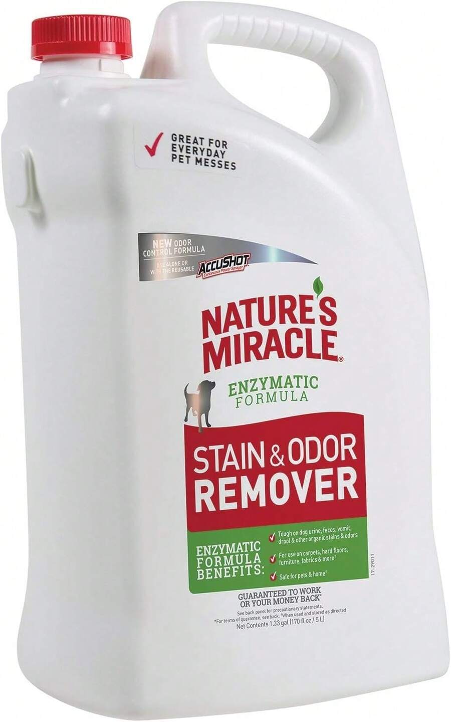 Nature\U2019s Miracle Stain And Odor Remover Dog 1.33 Gallons, Odor Control Formula, AccuShot Sprayer Refill 170 Fl Oz, Tough On Dog Urine, Feces, Vomit, Drool And Other Organic Stains And Odors - 紅色 - 查看 1
