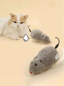 1PCSWind-Up Spring Plush Toy, Realistic Fake Mouse Can Run, Random Colors Of Cats&Dogs Pets Toys