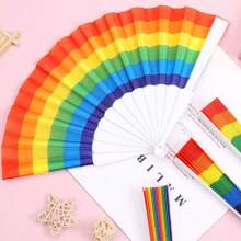 1 buc. Ventilator de răcire pliabil colorat de 7 inch, mini ventilator de răcire pentru recuzită de dans, ventilator de mână mic pentru călătorii de vară