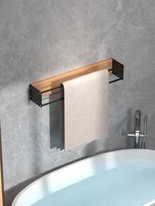 1 件浴室壁挂式毛巾架，毛巾收纳架，壁挂式毛巾架，易于安装，无需打孔或冲孔安装，适用于浴室毛巾收纳，卷起毛巾收纳，浴室配件 - 黑色 - 查看 9