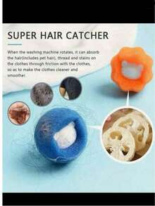 10 个熊形宠物洗衣海绵球，去除宠物毛发，用于洗衣，减少皱纹和纱线碎片，可重复使用的烘干球，宠物清洁工具，颜色随机。