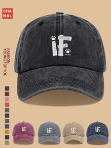 1 Stück lustiger Baseball Cap mit "IF"-Aufdruck, Hundepfoten-Motiv und "Life Is OK"-Grafik, schwarze Papa-Trucker-Mütze, atmungsaktiv und komfortabel in Unifarbe, Retro-Softtopmit gebogenem Schirm, unisex, Vatertagskappe, verstellbare Größe, vielseitig einsetzbare Persönlichkeit, lässiger Outdoor-Zubehör für Fahrrad, Sport und Party, einzigartiges Geschenkidee für Familie und Freunde