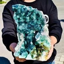 1 Set Stunning Green Fluorite Cube Collection - Belize Style, Elegant Crystal Decor, Suitable For Holiday Gifts, Unique Christmas, Thanksgiving, Valentine's Day Crystal Display And Collection, Unique Crystal Decoration For Home And Office - 400-500G - Xem 6