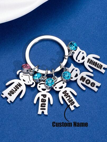 Customized Key Chain, Customized Key Chain With 1 To 4 Names, Personalized Key Chain Gift For Brothers, Sisters, Couples, Families, Halloween, Christmas, Colorful, Cute, Adorable, Funny, Kawaii, Y2K, Stylish, Unisex, Casual, Custom, Personalized, Unique, Customized, Ideal Gifts For Him, Ideal Gifts Junior High School Students, Middle School Students, High School Senior High School Students, College Students, University Students, Freshman, Sophomore, Underclassmen,Delicate Romance,Winter Grace