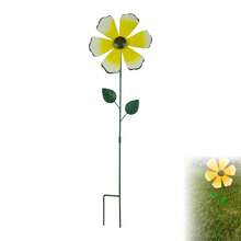 Flower Windmill Ground Stake Decor Vivid Metal Flower Stakes Petals Swaying For Garden Landscapes Wedding Party Decor