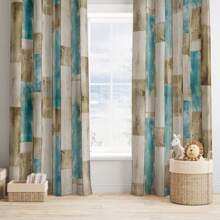 2pcs/Set Nordic Style Simple Wood Pattern Door Curtain, Lightweight And Ventilated, Suitable For Cozy Bedrooms, Chic Offices, Fashionable Kitchens, Warm Living Rooms, And Peaceful Study Rooms