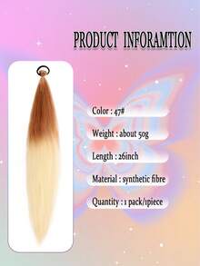 1-2 buc Extensii de păr Yaki sintetic, drept, culoare maro ombre, 26 inch | Coadă de cal pufoasă, rezistentă la căldură, pentru femei | Potrivită pentru Halloween, Crăciun, petreceri de sărbători - Multicolor - Vizualizare 6