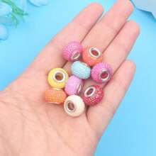 Cuentas europeas de bayas surtidas con agujero grande, cuentas espaciadoras de colores mixtos para varitas de hadas, pulseras, brazaletes y manualidades de joyería