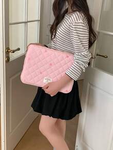 Bolso para laptop con bordado de corazón lindo, Estuche para tableta de 10/11 pulgadas, Bolso interior para laptop de 13-15.6 pulgadas - Multicolor - Ver 16