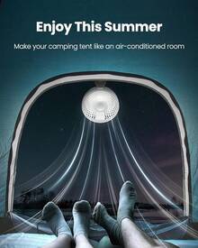 Gaiatop Ventilador oscilante para cochecito de bebé, luz LED nocturna, 4 velocidades, recargable, rotación de 360 ° , con clip, pequeños ventiladores portátiles para asiento de coche, cuna, viajes - blanco - Ver 8