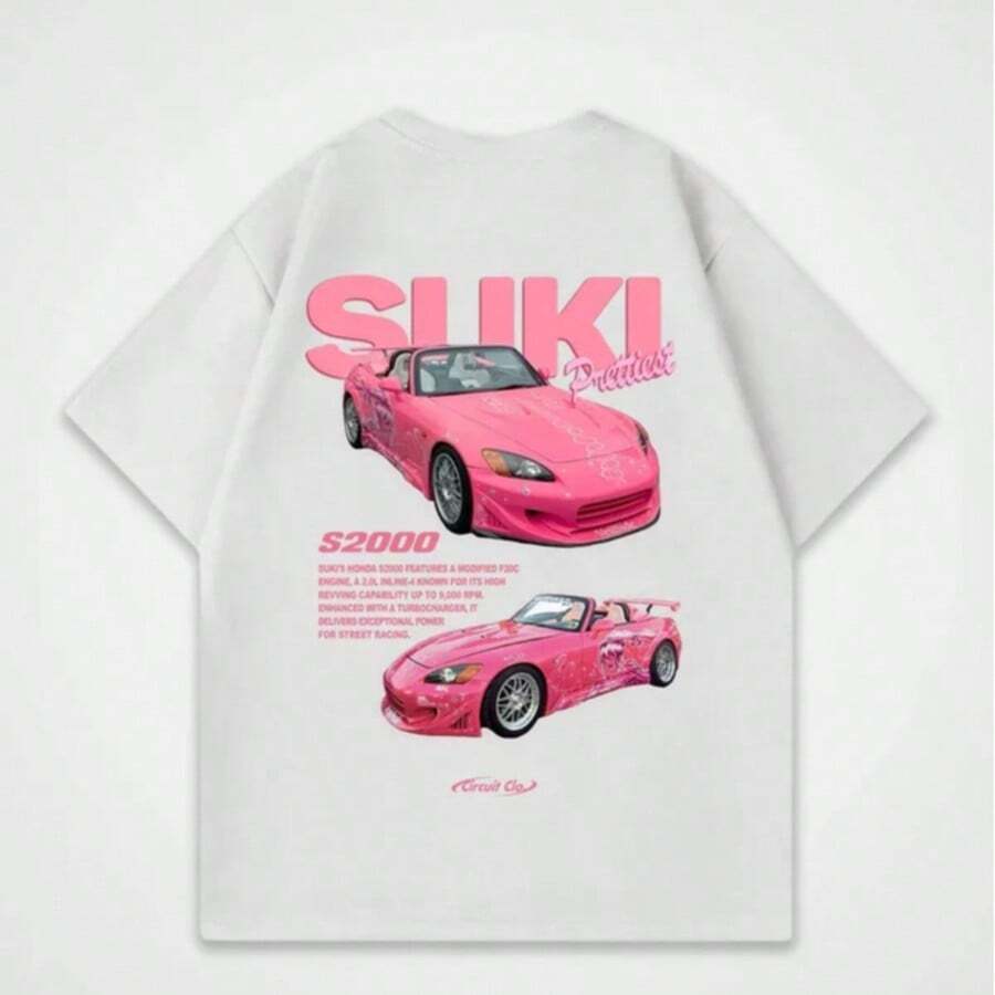 2025 Summer New Racing Printed Y2KT-Shirt Suki S2000 Yangzed Shirt Casual Large Size Men's And Women's Top T-Shirt Crew Neck