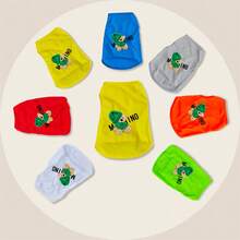 狗狗背心熊图案，防掉毛，可机洗，春夏宠物服装，适合中小型犬和猫，8种颜色可选