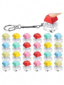1/2/4 Pcs Mini Click Button, Fingertip Button,Keychain, Relief Stress Toys And Gifts For New Year/ Halloween/Christmas/Birthday, Keycap, Stress Relief Button,Decompression Toy, Keyboard Finger Clicker,Mini, Party Small Gifts