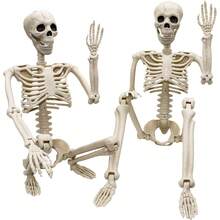 36 Inch Realistic Halloween Skeleton With Fully Posable Joints, Perfect For Indoor, Outdoor, Garden, Home Party, Cemetery And Haunted House Prop Decoration - Multicolor - View 8