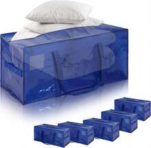 Blue Large Moving Bags,6 Pcs Thick Storage Bags With Side Handles&Tag Pocket,29.1x 14.2x12.6 Inches,Heavy Duty Totes Bag For Space Saving,Moving Supplies,College Dorm,Packing - Màu xanh lam - Xem 1