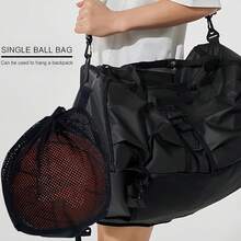 排球包，耐用篮球包，带小内袋，篮球携带包，可容纳 1 个球，各种运动球，包括篮球、足球、足球和橄榄球，黑色 - 彩色 - 查看 12
