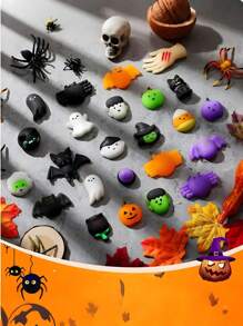 10/20pcs Halloween Mochi Squishy, Mini Kawaii Mochi Squeeze Reliever Anxiety Packs Party Favors, Halloween Miniatures Halloween Treat Bags Gifts,Monsters Mochi Squishy Mini Squishy In Unique Halloween Shapes, Classroom Prizes, Goodie Bag Fillers, Trick Or Treat, Halloween