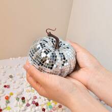 Silberne Kürbis Herbstdekoration, Schaum-Glitzer-Kürbisse zum Dekorieren, künstliche Handwerkskürbisse für Thanksgiving Tischdekorationen, Erntefest Dekorationen