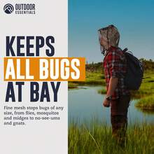 OutdoorEssentials Mosquito Bug Head Net - Face Netting Protection Against Mosquitoes, Gnats, Midges While Fishing Or Camping - Midge Nets Mesh Protection For Men & Women - Black - xanh quân đội - Xem 6