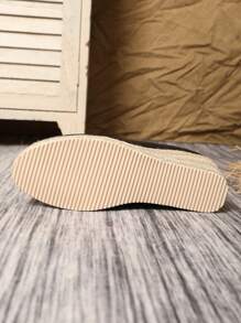 Fashionable, Elegant, Casual, Versatile, Daily Commute Solid Color Casual Commute Outdoor Elegant Party Resort Fashion PU Leather Woven Women's Platform Wedge High Heel Shoes, Fall Shoe, Shoes, Holiday, Wedding, Resort, Party, Indoor Outdoor, All Season