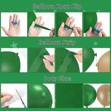 118pcs/Set Miner Themed Handmade Balloon Garland Arch Kit, Green, Brown, Miner Print & Other Latex Balloons, Suitable For Birthday Party, Cartoon/Pixel Video Game Party Decorations