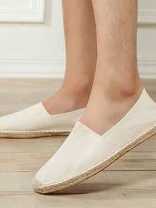 Men's Handwoven Linen Fisherman Shoes - White - View 3