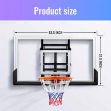 54 Inch Wall Mounted Basketball Backboard, Adjustable-Height And Rim Basketball Hoop, Outdoor Wall Mount Basketball Hoop For Gyms Schools - 54英寸 - 查看 8