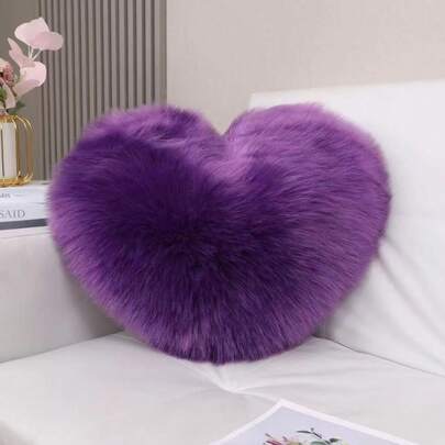 1 pieza Almohada de peluche en forma de corazón mini, decoración de dormitorio, sofá, cojín lumbar para auto, con relleno interior
